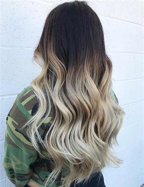 Sandy ombre for long wavy hair. 20 Amazing Brown To Blonde Hair Color Ideas