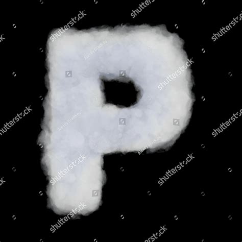 Puffy Cloud Font Set Letters And Numbers And Symbols On Black
