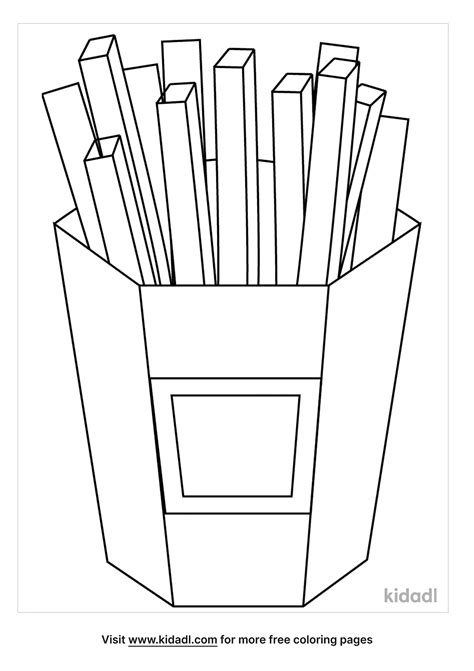 Free French Fries Coloring Page Coloring Page Printables Kidadl
