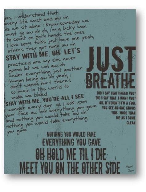 Just Breathe Pearl Jam Lyric Digital By Ataglancegraphics