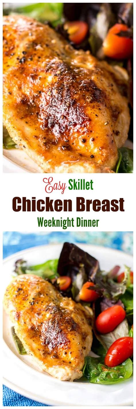 The tarragon chicken salad recipe includes a simple way to roast chicken breasts. Easy Skillet Chicken Breast Weeknight Dinner | Recipe ...