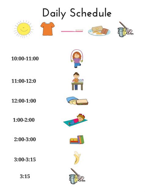 Printable Daily Schedule For Kids Spacefiln