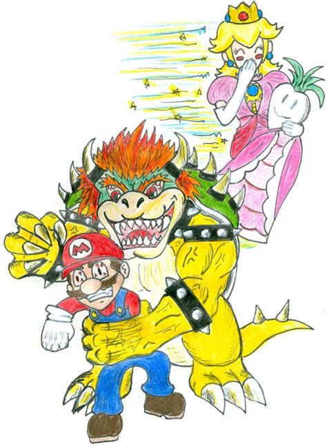 Bowser Peach And Mario By Jakedemonica On Deviantart