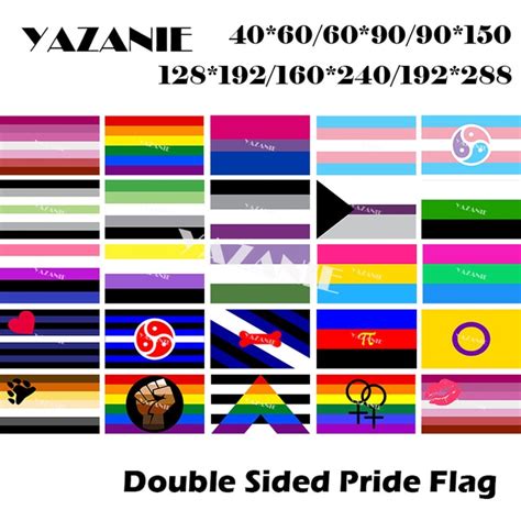 Buy Yazanie Rainbow Lgbt Pride Double Sided Flag Lipstick Lesbian Agender