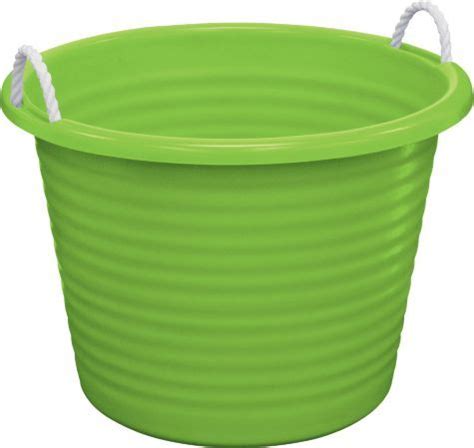 I use mine for a toy box, and another in the shed for rolled hoses out away for winter. Kiwi Green Plastic Tub with Rope Handles - Party City ...