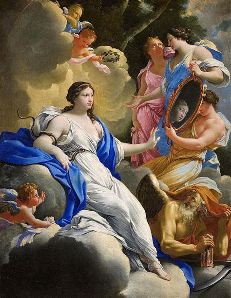 Allegory Of Prudence Painting By Simon Vouet Fine Art America