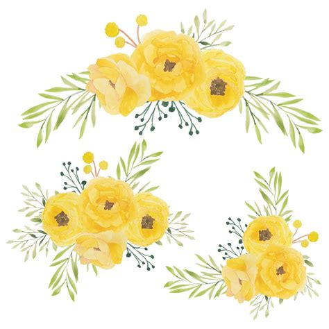 Yellow Watercolor Flower Vector Art Icons And Graphics For Free Download