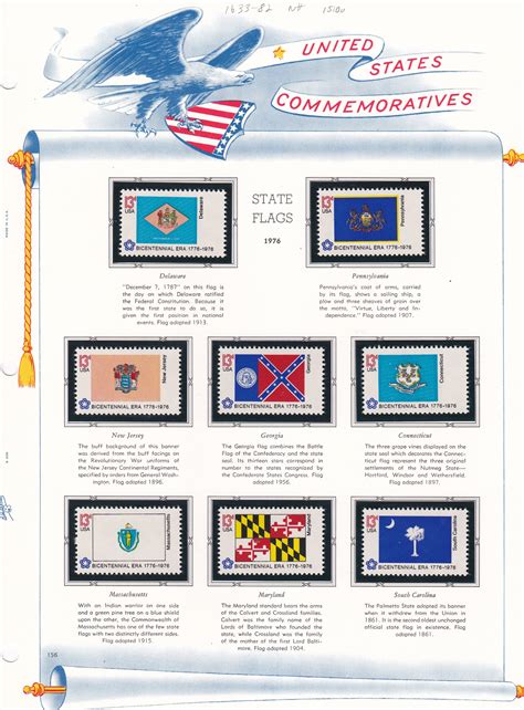 United States 1633 1682 50 State Flags On White Ace Pages Mint Nh