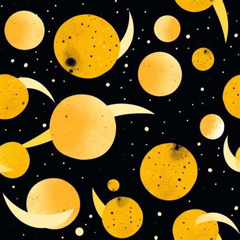 Premium Ai Image A Black Background With Yellow Circles And Stars