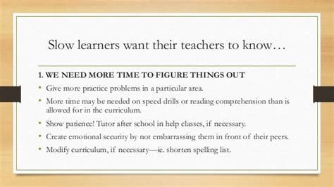 6 Things Every Teacher Should Know About Slow Learners