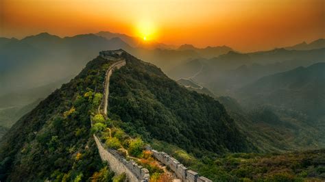 Great Wall Of China Sunset 5k Wallpapers Hd Wallpapers Id 28183