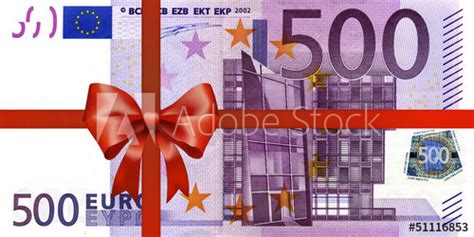 5 €, 10 €, 20 €, 50 €, 100 €, 200 € und 500 €. "100 Euroschein mit Geschenkband" Stockfotos und ...