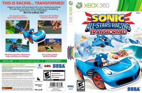 Sonic And All Stars Racing Transformed Xbox 360 Box Art Cover By
