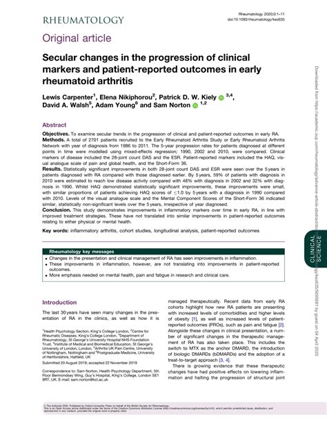 Pdf Secular Changes In The Progression Of Clinical Markers And