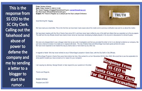 A written response to false allegations. Response From SS CEO to the False Accusations and Fake News by Kathy W and City Clerk - Harbir ...