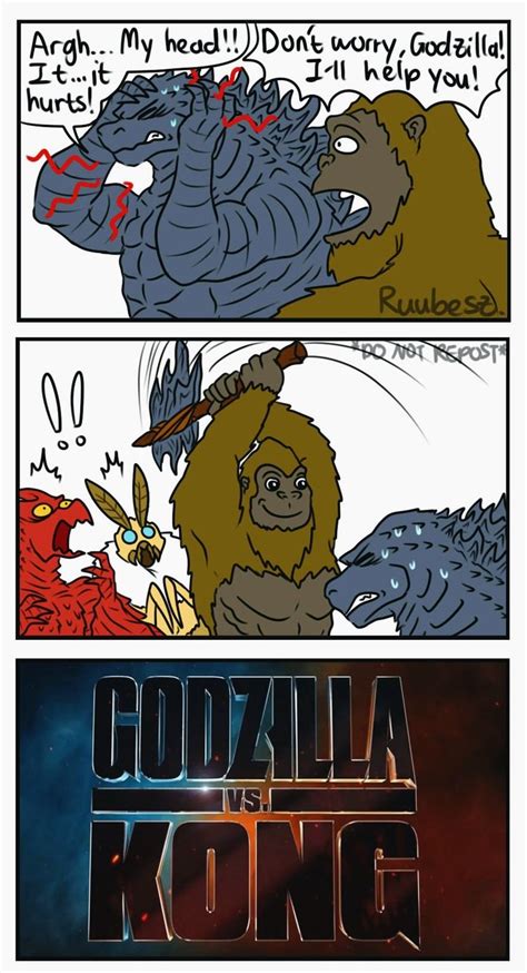 Godzilla Kong Comic Strip With An Image Of Godzilla Kong
