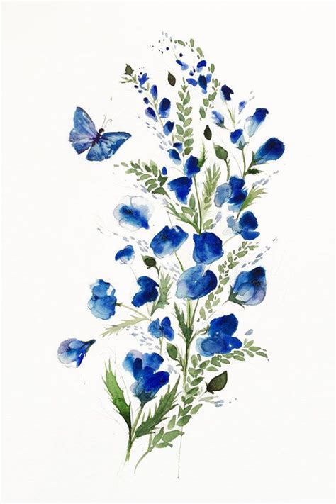 Child drawing butterfly and flowers. Flower Butterfly Art, Watercolor Flowers, Flower Giclee ...