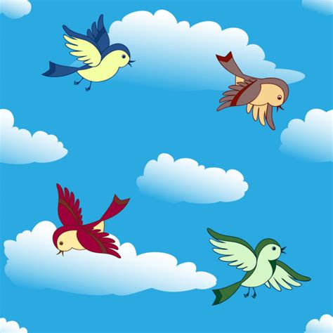 Pájaros Volando En El Cielo — Vector De Stock © 100ker 5713408