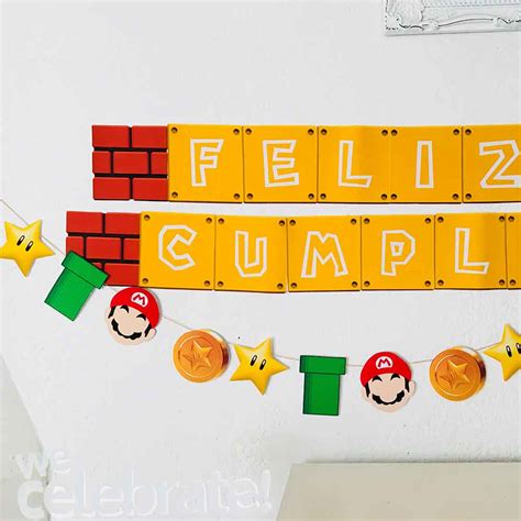 Sintético 103 Letrero Feliz Cumpleaños Mario Bros