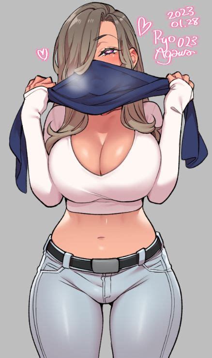 agawa ryou character request copyright request tagme 1girl belt breasts covered face