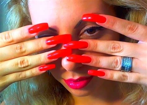 Red Stiletto Nails Red Manicure Hot Nails Long Red Nails Long
