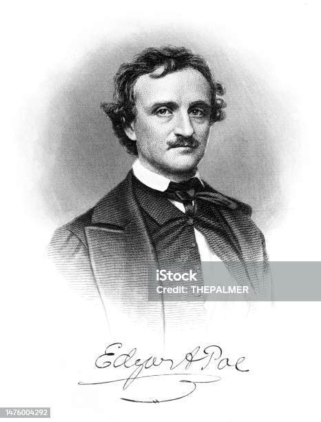Edgar Allan Poe Dan Ukiran Khas 1857 Ilustrasi Stok Unduh Gambar