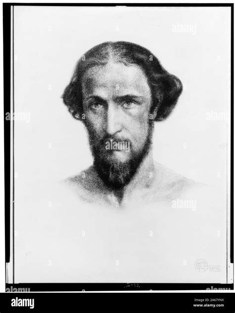 William James Stillman Head And Shoulders Portrait Facing Front Stock
