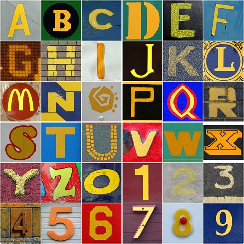 Each number has its own vibration and. Yellow letters and numbers | 1. A, 2. B, 3. c, 4. D, 5. E, 6… | Flickr