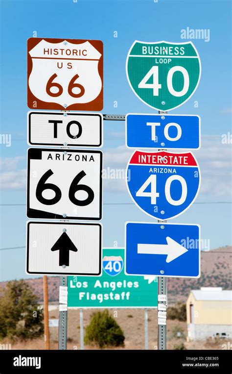 Historic Route 66 Traffic Sign National Highway Arizona American