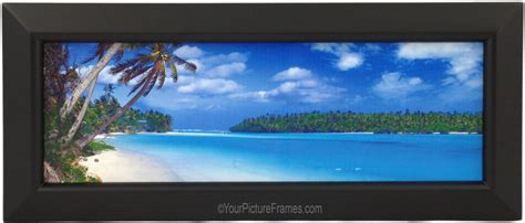 Beveled Stained Wood Black Panoramic Picture Frame
