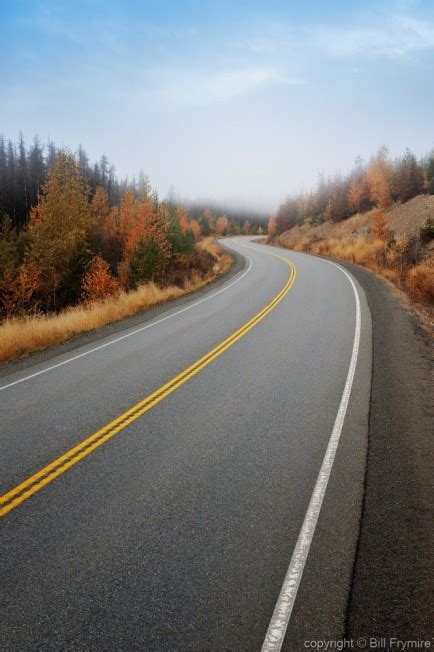 Curved Road With Morning Mist Bill Frymirebill Frymire