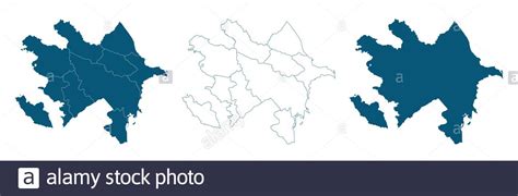 Azerbaijan Map Vector Illustration Isolated On White Background Stock