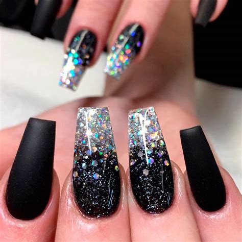 30 Creative Designs For Black Acrylic Nails That Will Catch Your Eye