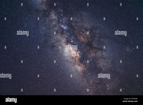 The Milky Way Galaxy Core And Dark Night Sky With Stars Stock Photo Alamy
