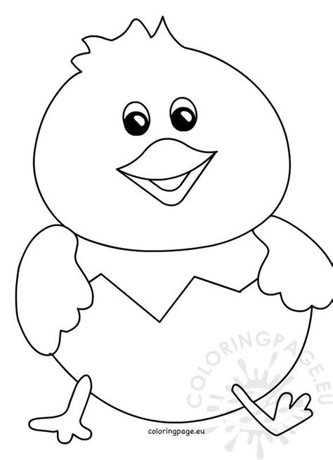 Cracked Egg With Cute Chick Coloring Page