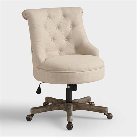 The clean design with chrome accents creates a professional atmosphere in your office. Natural Elsie Upholstered Office Chair | World Market
