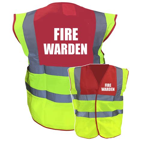 Fire Warden Pre Printed Red Yellow Two Tone Hi Vis Safety Vest