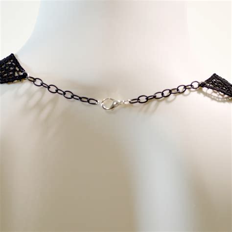 Black Lace Collar Necklace Twisted Pixies