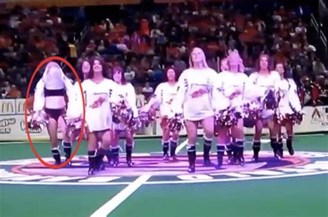 Cheerleader Left Red Faced After Wardrobe Malfunction Exposes Bra Daily Star