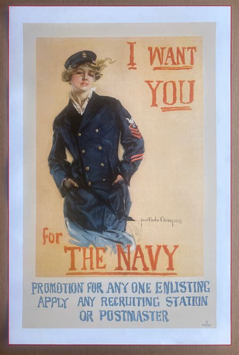 1917 I Want You For The Us Navy Poster Howard Chandler Christy Wwi