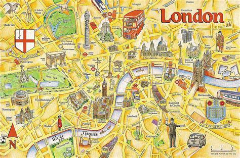 London Tourist Map An Early S Postcard Showing The Tou Flickr