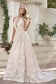 T202063 Halter Neckline Embroidered Lace Netting & Organza Wedding Dress