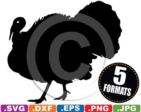 Turkey Silhouette Clip Art Svg Dxf Cutting Files For