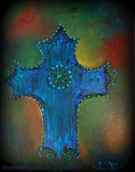 The Cross Original Acrylic Painting Signed By Rosesroostersandmore