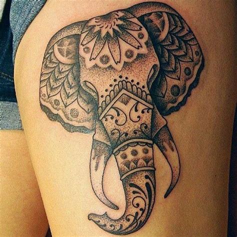 Nice Tribal Elephant Tattoo