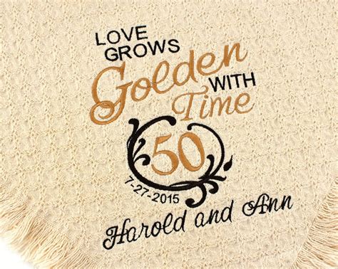 Personalized 50th Golden Wedding Anniversary Embroidered Etsy