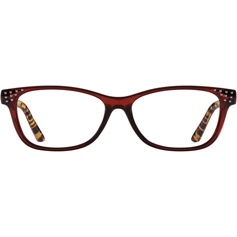 M Readers Womens Joan 250 Rectangle Reading Glasses With Case Brown