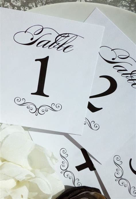 Printed Elegant Wedding Table Numbers Set Of 17 Style Tn13