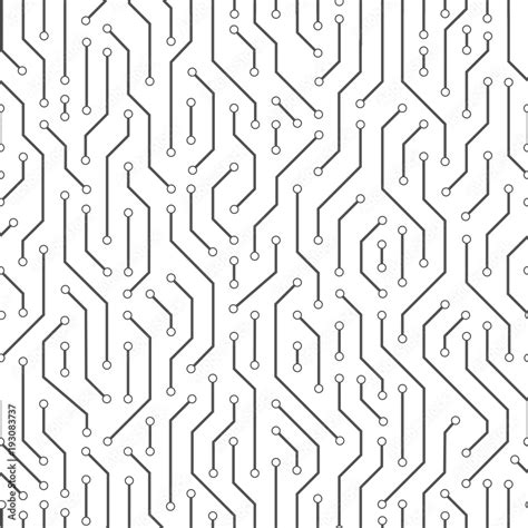 Technology Seamless Pattern From Line Connections Abstract Information