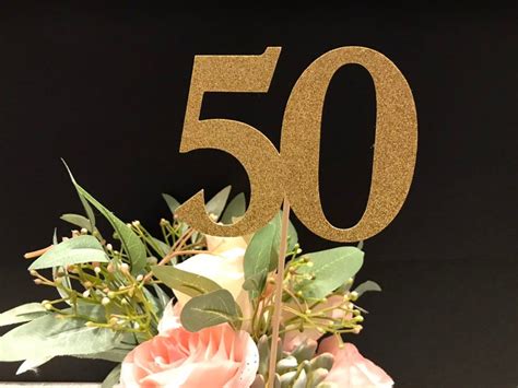 50th Birthday Centerpiece Sticks Glitter 50th Birthday Etsy 50th